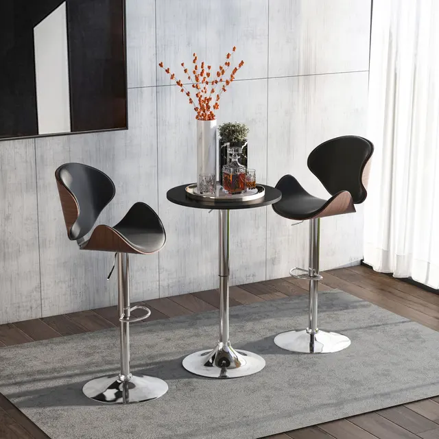 Tavolo Regolabile HOMCOM - 60x60cm, Altezza 82-103cm, Piano Girevole, Nero - Foto 10