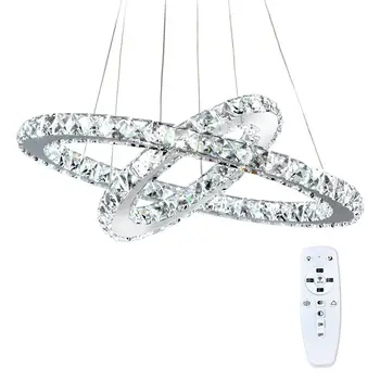 

Crystal Island Pendant Light Dimmable with Remote Control Temperature Adjustable LED Contemporary Lamp with 72W 8640L