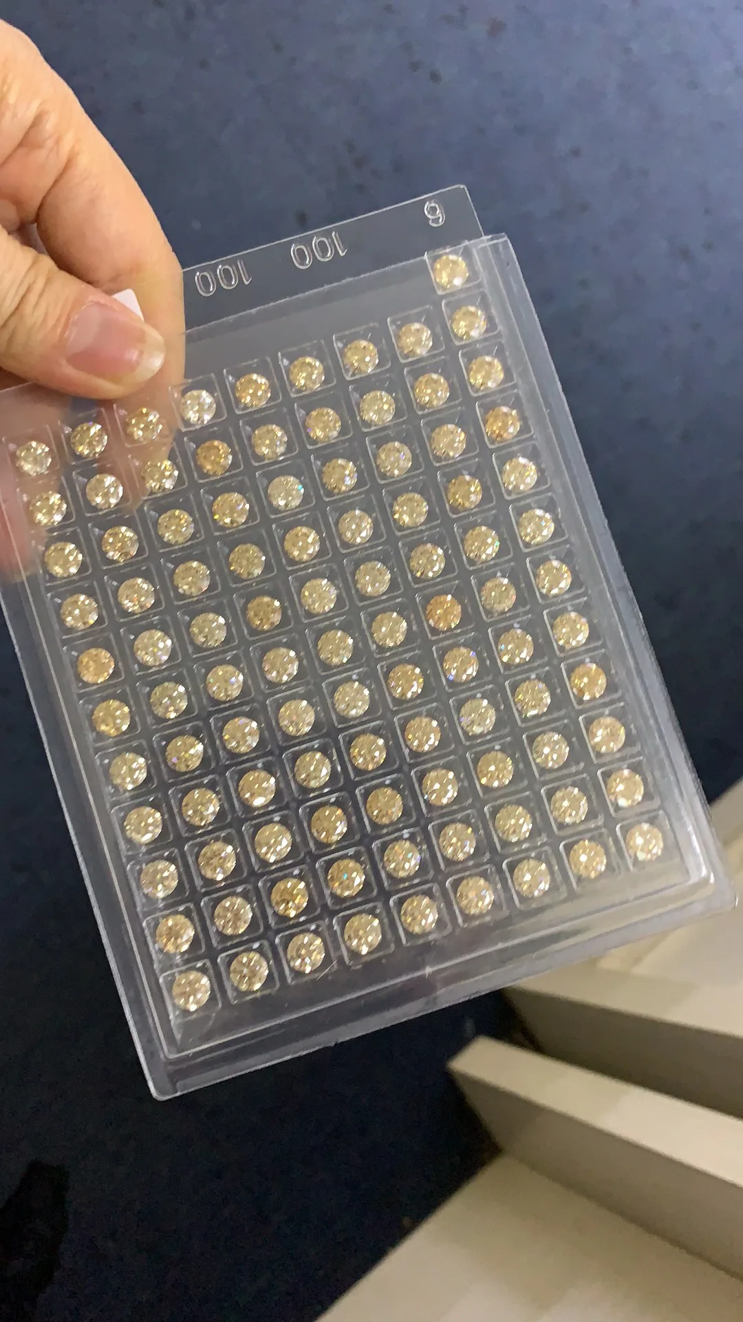 Zhanhao Jewelry Shining Gem Stone Round Champagne Color 5pcs 6.5mm Lab Created Moissanite Loose Gemstones Wholesale Price