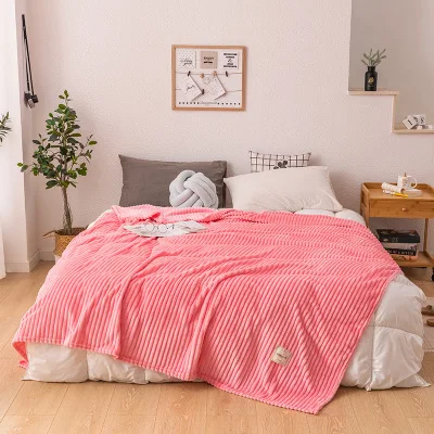 Желтые цветные одеяла для кровати, однотонное мягкое теплое фланелевое одеяло на кровать, толстое одеяло - Цвет: pink