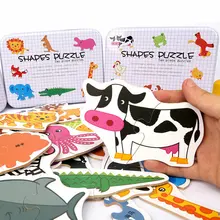 

Children Educational Enlightenment Large Pieces Puzzles Cartoon Animal Matching Wood Jigsaw Baby Early Learning Sets Classic Toy