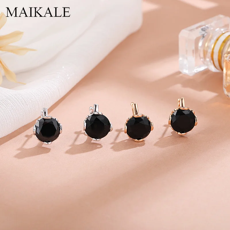 Женские Классические круглые серьги гвоздики MAIKALE разноцветные золотые с