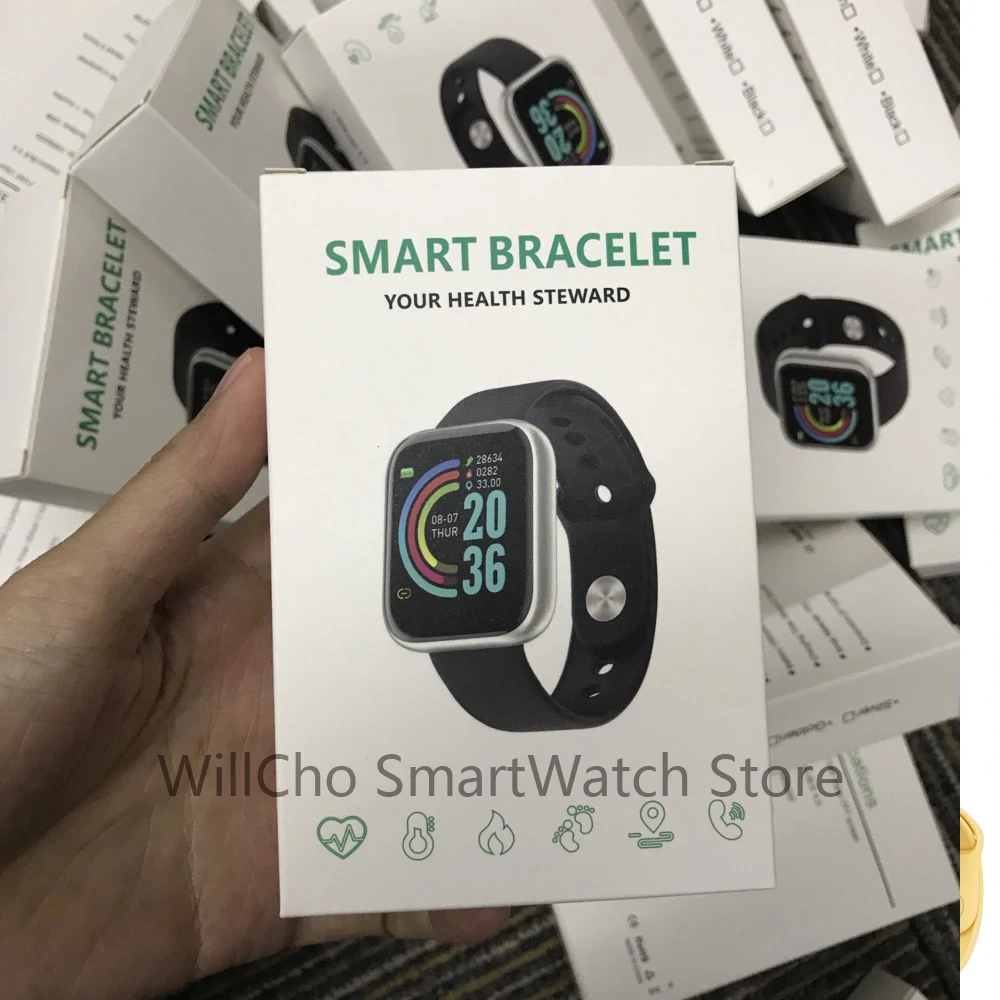10Pcs Wholesale D20 Smart Watch Women Men Fitness Tracker Y68 Smart Watch D20 SmartWatch for children Kids pk t500 plus m6