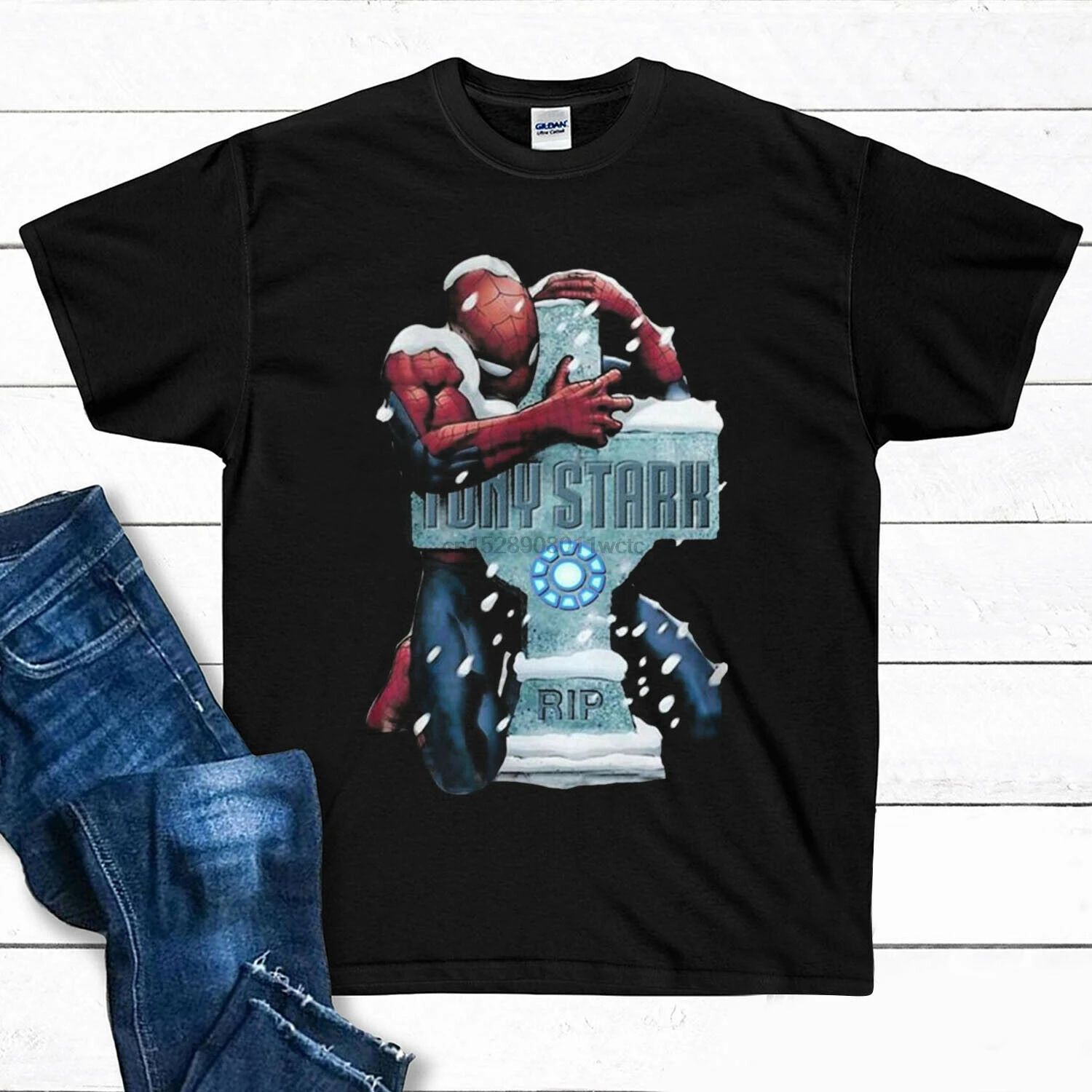 Spider Man Hug Iron Man Grave Miss Tony Stark Black Cotton Men S 6XL T  Shirt| | - AliExpress
