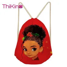 Thikin Afro/Повседневный мешок на завязках для девочек, рюкзак для путешествий для маленьких девочек, мягкая женская пляжная сумка со шнурком
