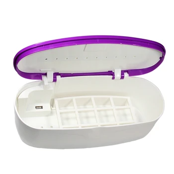 

Usb Disinfection Box Nail Tool Personal Care Tools Uv Led Disinfection Box Uv Disinfection Box Beauty Tools(Purple White)