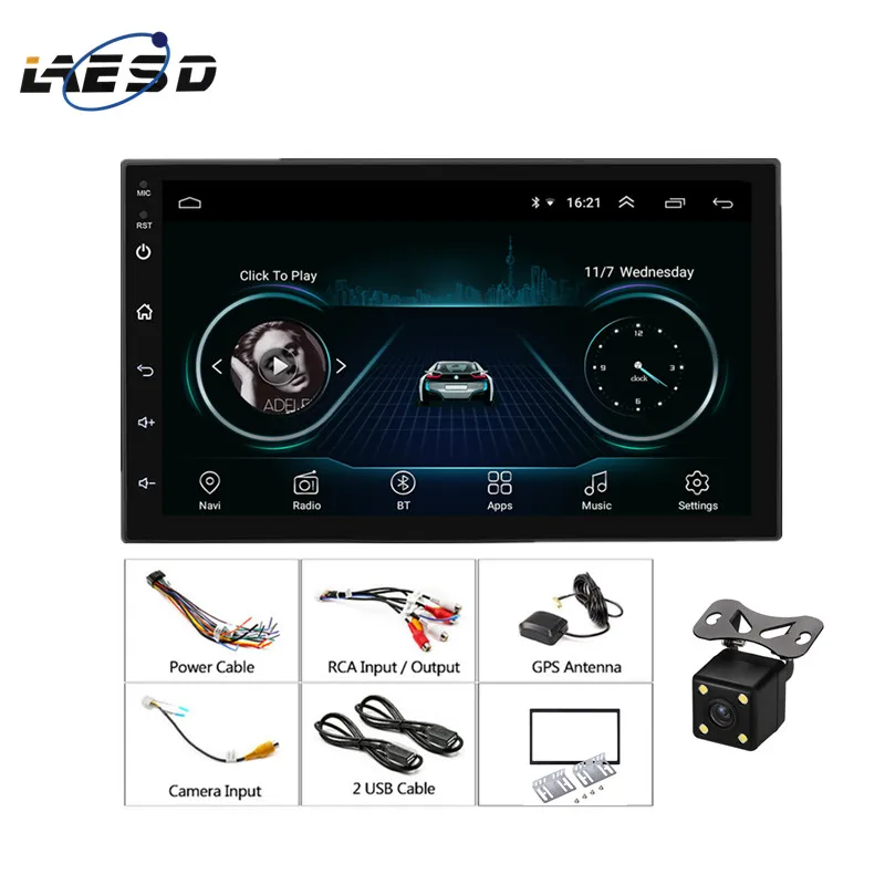 LAESD 2 Din Android 8,1 Автомобильный мультимедийный видео плеер " Универсальный стерео автомобильный Радио gps для Volkswagen Nissan hyundai Kia Honda - Цвет: Standard add 301
