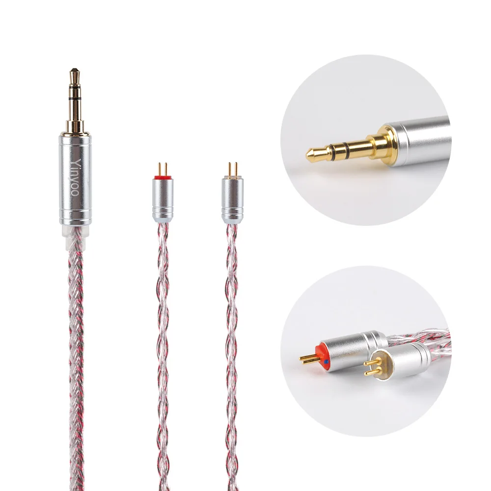 Yinyoo 16 Core High Purity Silver Plated Cable 2.5/3.5/4.4MM With MMCX/2PIN/QDC Connector ZS10 Pro AS10 AS16 AS12 ZSN PRO C12 - Цвет: 2PIN3.5