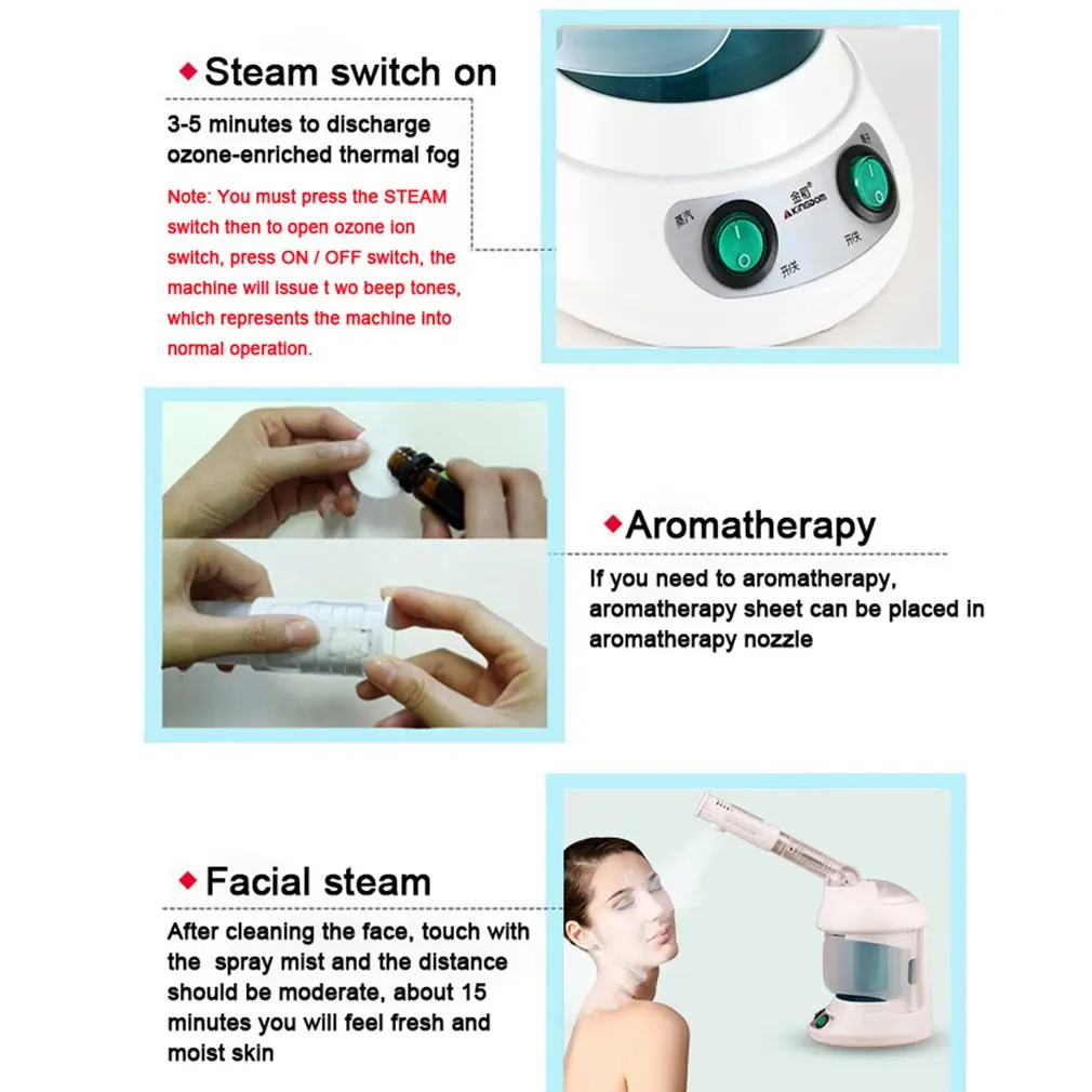 Hair Therapy Steamer Salon Home Ozone Face Steamer Steaming Ion Sparyer Skin Beauty Care Machine Inhaler Steaming Device