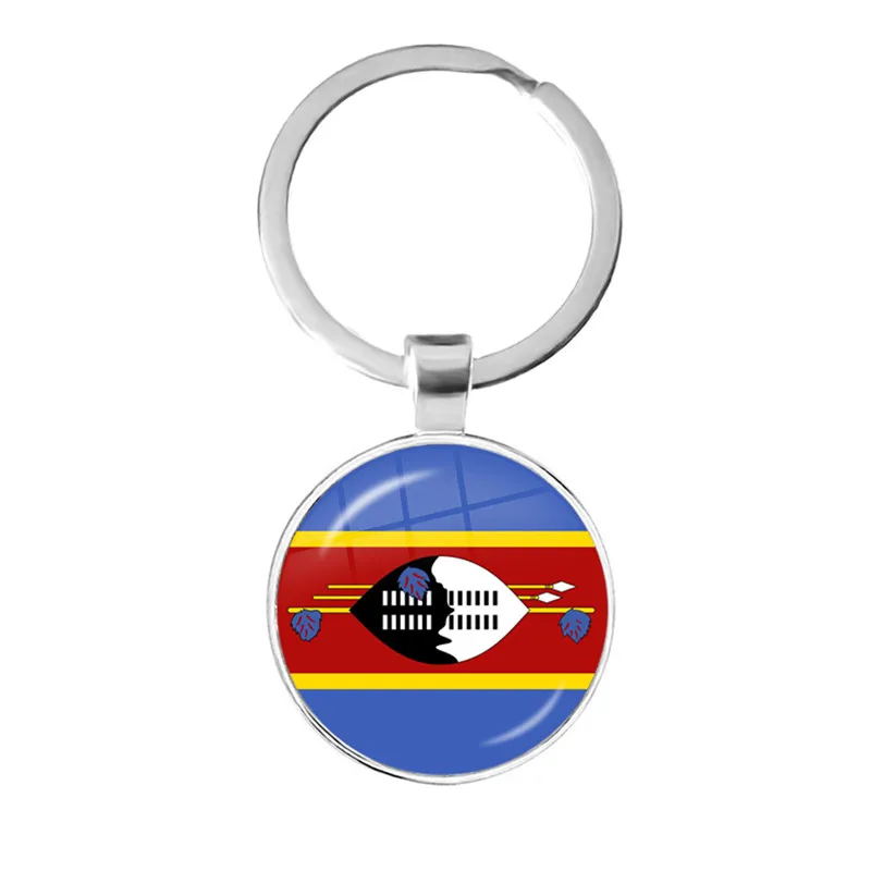 Botswana,Namibia,Swaziland,Madagascar,Malawi,Mayotte National Flag Keychain 25mm Glass Cabochon Key Rings For Women Men Gift