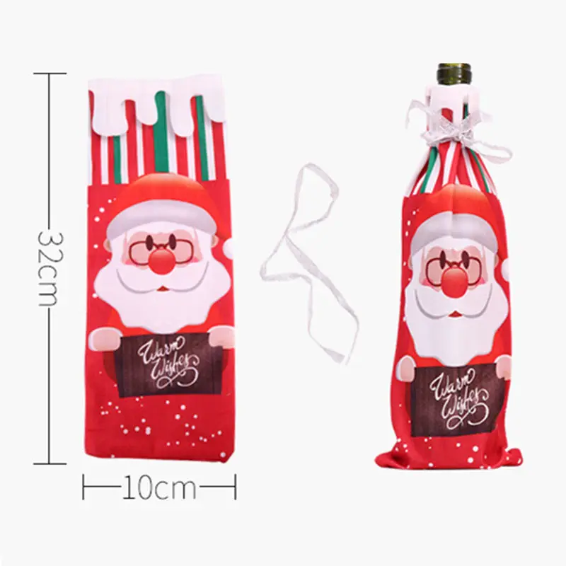 1 st Kerst Decoraties voor Huis Kerstman Wijnfles Обложка Sneeuwpop Kous подарок дома Рождество Navidad Декор Nieuwe Jaar