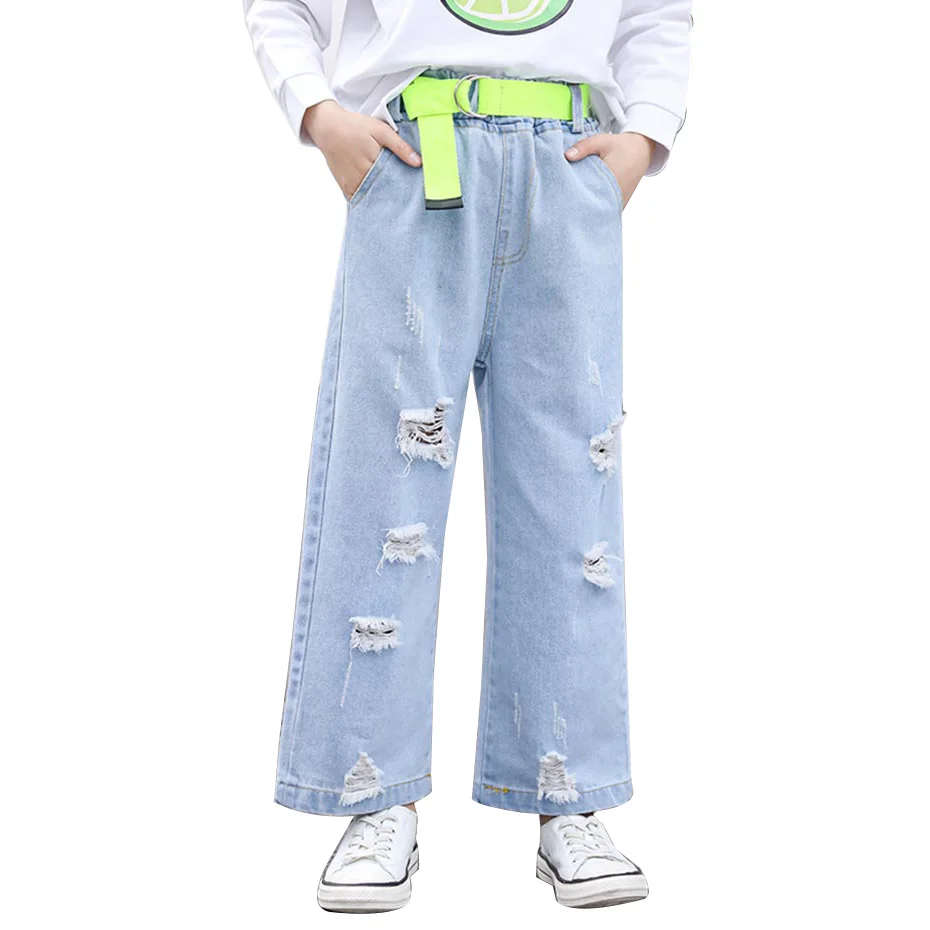 Jeans For Girl Big Hole Child Ripped Casual Children's Teenage Clothing |