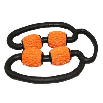 

U Shape Trigger Point Massage Roller for Arm Leg Neck Muscle Tissue for Fitness Gym Yoga Pilates Sports 4 Wheel 220x270mm