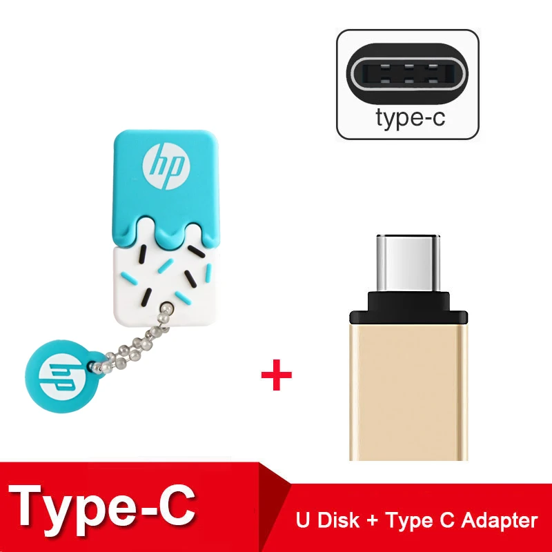 hp USB флеш-накопитель 64 ГБ силиконовая Флешка с DJ OTG type C Cle USB диск на ключ мини USB Флешка 32 Гб 16 Гб