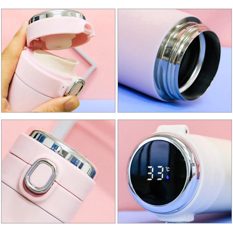 Stainless Steel Smart Water Bottle Temperature Display Vacuum Flask Portable Intelligent Thermoses Coffee Tea Cups for Travel