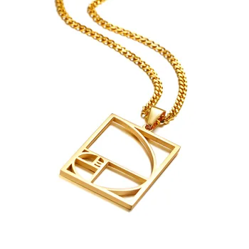 

necklaces womens gold stainless steel fashion chains necklace pendants large statement woman accessories Fibonacci sequence 2019