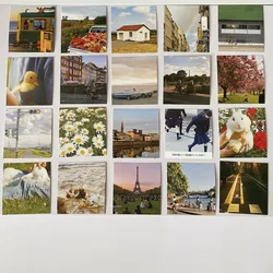 Ins Retro – cartes décoratives créatives et intéressantes, 5 feuilles de cartes postales carrées, pour Collocation, arrière plan, autocollant mural Chic, accessoires Photo 
