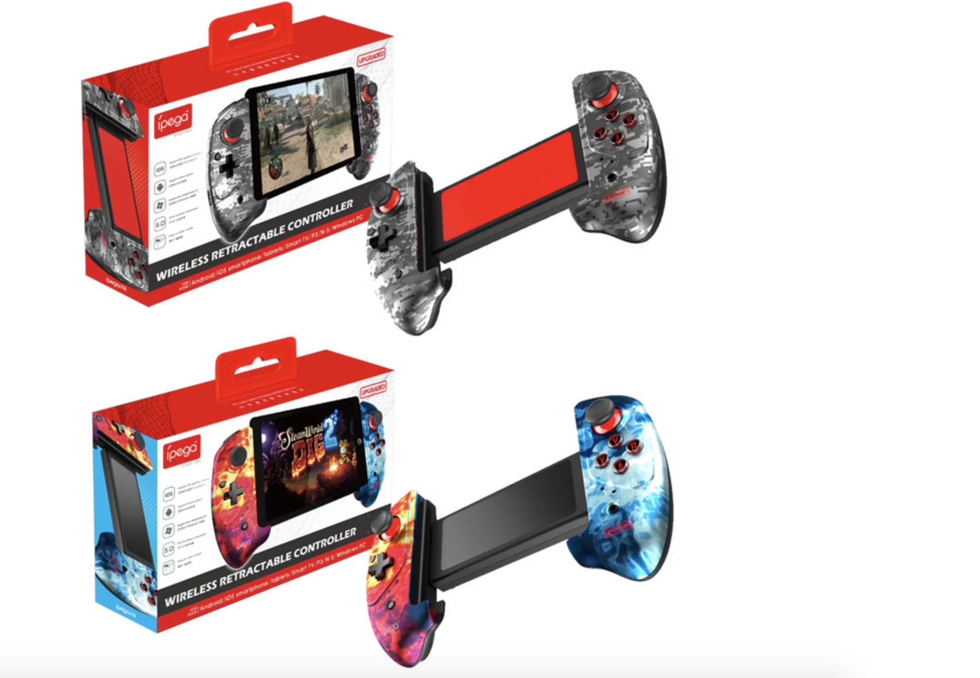 Upgraded Ipega 9083S Wireless Game Controller Bluetooth Gamepad for iOS / Android PG-9083S Telescopic Handle Pad