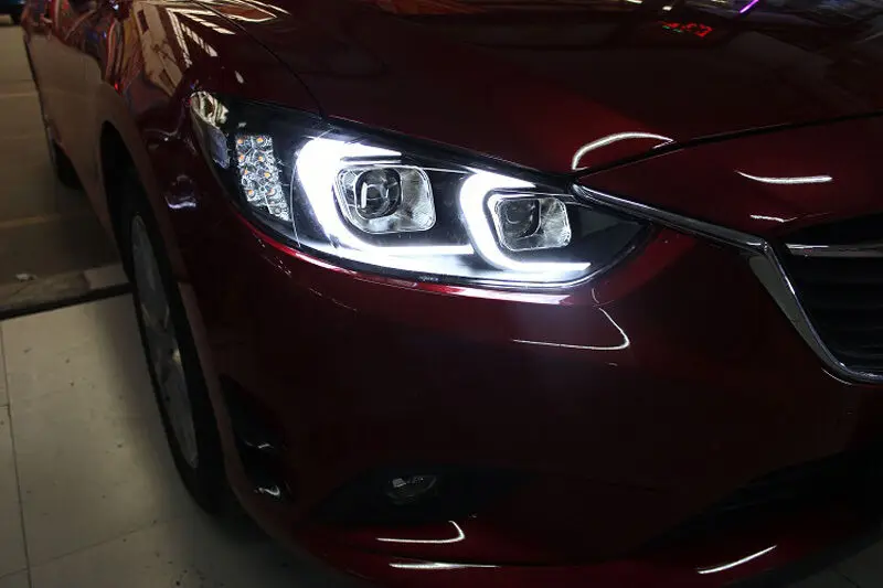 Автомобильные аксессуары модификация автомобиля ксеноновая фара светодиодный DRL Объектив для Mazda 6- Североамериканская версия