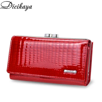 

DICIHAYA NEW Genuine Leather Women's Wallet Alligator Short Hasp Zipper Wallet Ladies Clutch Bag Purse Female Luxury Coin Purses