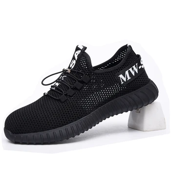 

New exhibition Safety Shoes 2019 Men's Steel Toe Anti-smashing Construction Work Sneaker Outdoor breathable fashion Safety Boots