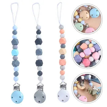 

3pcs Baby Pacifier Chain Beads Pacifier Chain Baby Teeth Chain Clip