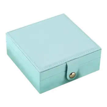 

Single Layer PU Simple Jewelry Storage Box Creative Portable Earrings Ring Small Jewellery Case U50C