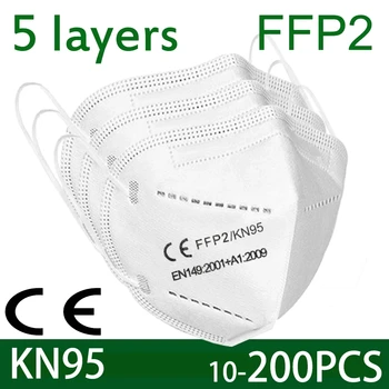 

Mascarillas Tapabocas KN95 Mask 95% filtration Facial FFP2 Masks Dustproof Safety Nonwoven Cover Mouth Protective Face Mask