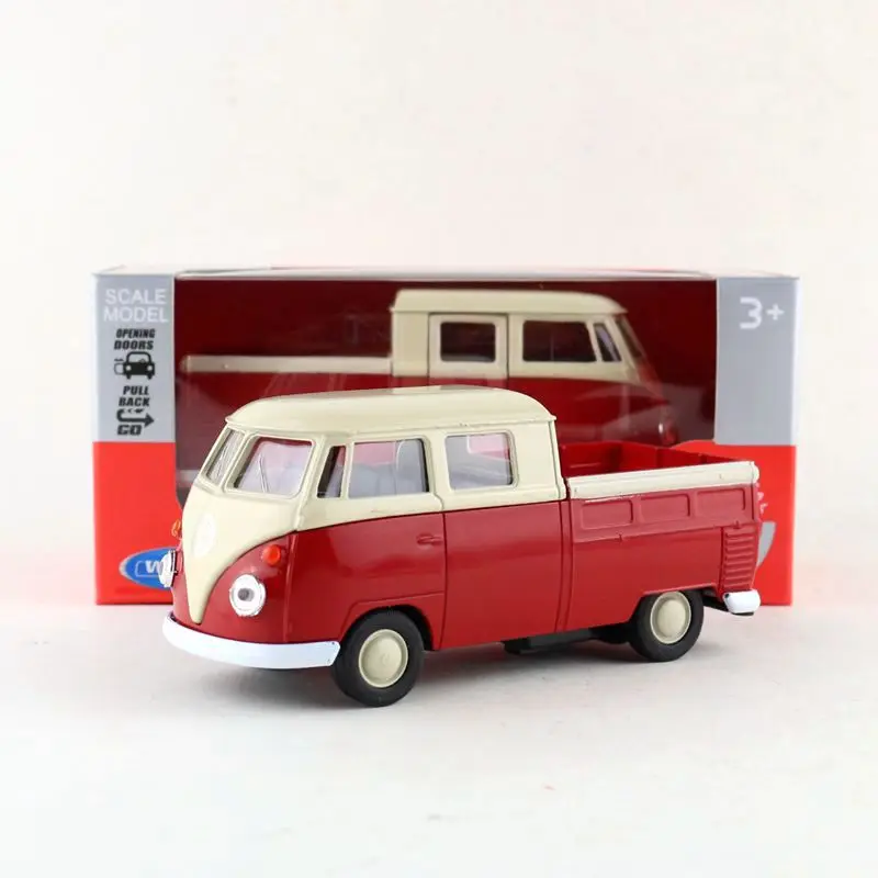 Модель литая под давлением Welly/Масштаб 1:36/Volkswagen T1 Игрушечный Грузовик с двойной