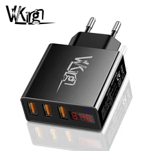 VVKing 3 USB зарядное устройство 3.4A быстрое зарядное устройство умный цифровой дисплей EU US вилка настенное зарядное устройство для iPhone samsung Xiaomi Зарядка телефона