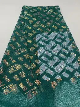 

New 5 yards cord embroidery french lace 3D solid flowers African Sequins tulle fabric Nigerian Ghana Occasion wear sewing gown