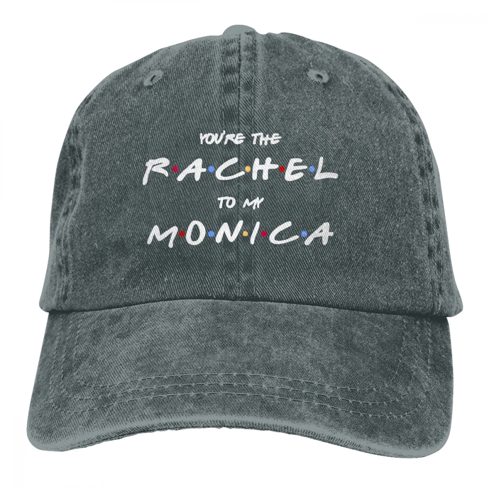 Вы Моника к My Rachel Casquette темно-синие унисекс Мужские Женские джинсовые бейсболка с ремешком кепки Регулируемый Гольф папа шляпа