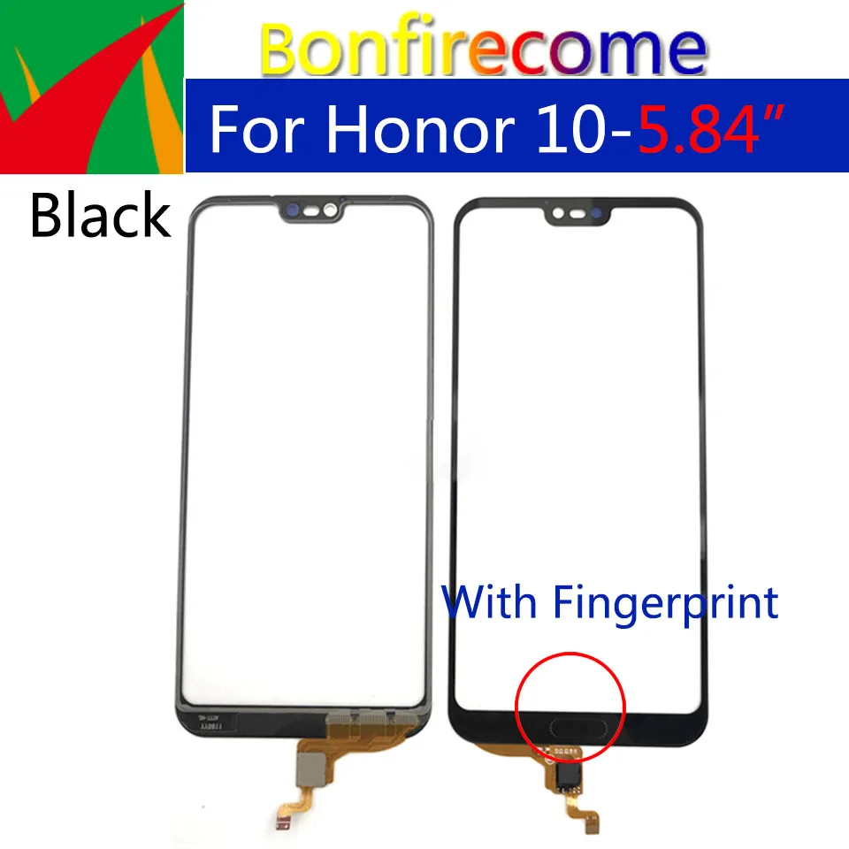 

For Huawei Honor 10 COL-L29 Touch Screen Panel Sensor Digitizer With Fingerprint Front Glass Outer Replacement