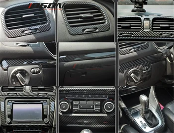 شراء12 قطعة ل VW Volkswagen جولف 6 MK6 ل GTI 2008-2014 سيارة الداخلية لوحة التحكم تنفيس الهواء لوحة مسند الذراع غطاء الترس LHD