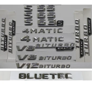 

3D Chrome Trunk Fender Badge For Mercedes Benz W221 W222 S32 S55 S63 S63s S S65 AMG Emblem V8 BITURBO TURBO 4MATIC Emblems