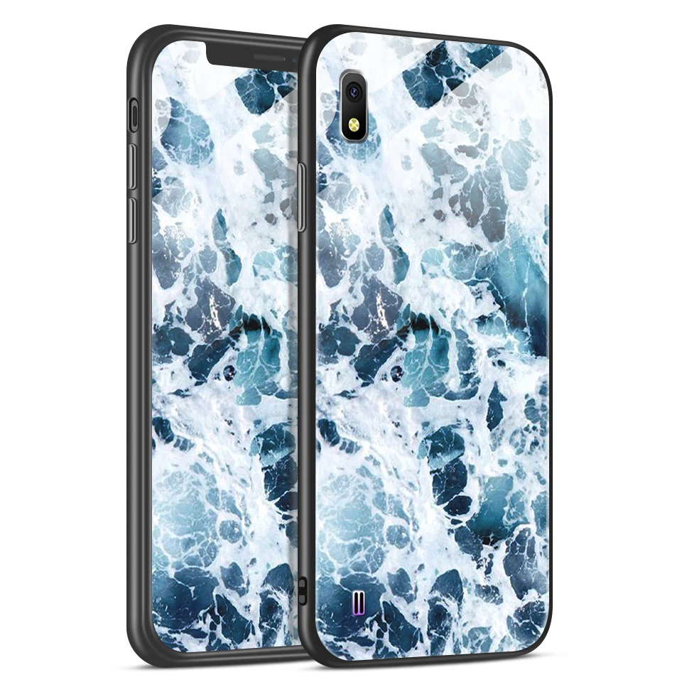 Для samsung Galaxy A10 A30 A20 A40 A50 модный защитный чехол из ТПУ для samsung A105F A305F A405F A505F жесткий чехол из закаленного стекла - Цвет: W189
