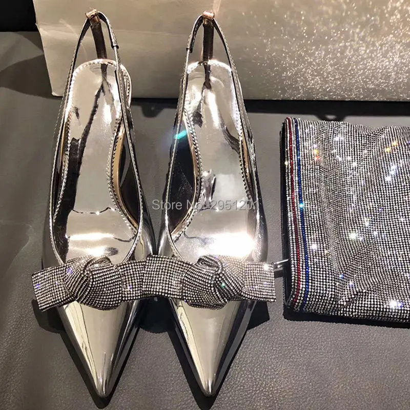 

Luxury Rhinestones Pumps Butterfly Party Wedding Shoes Brand Slingback Women Pumps Elegant High heels Summer Prom Shoes 7CM