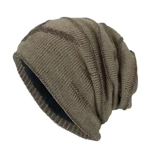 Зимняя вязаная шапка для мужчин и женщин, вязаная крючком, мешковатая вязаная шапка, шапочка, однотонные теплые уличные шапки унисекс