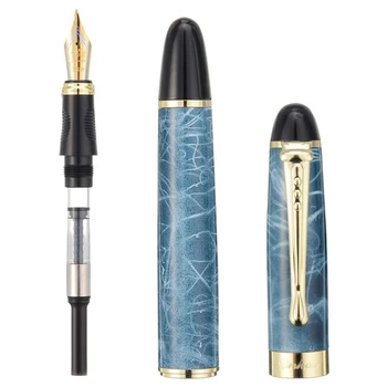 

Fashion Fountain pen Blue Marble Chunky Medium Flex Nib Fountain Cost-effective Pen For Office School Pen