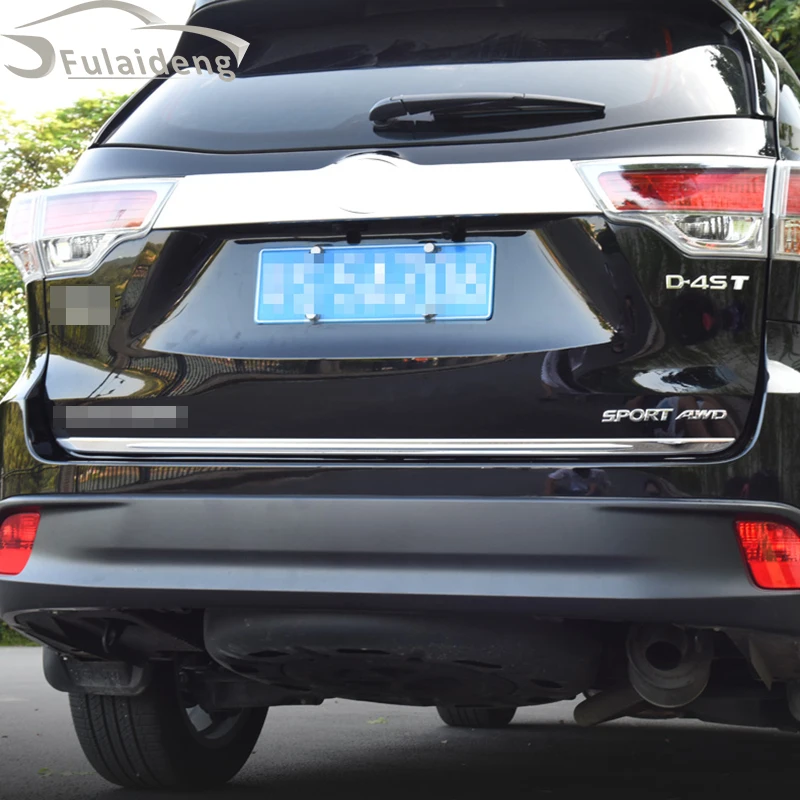 1 шт. для Toyota Highlander- Серебряный титановый хвост Задняя Крышка багажника Отделка Автомобиля стильный аксессуар