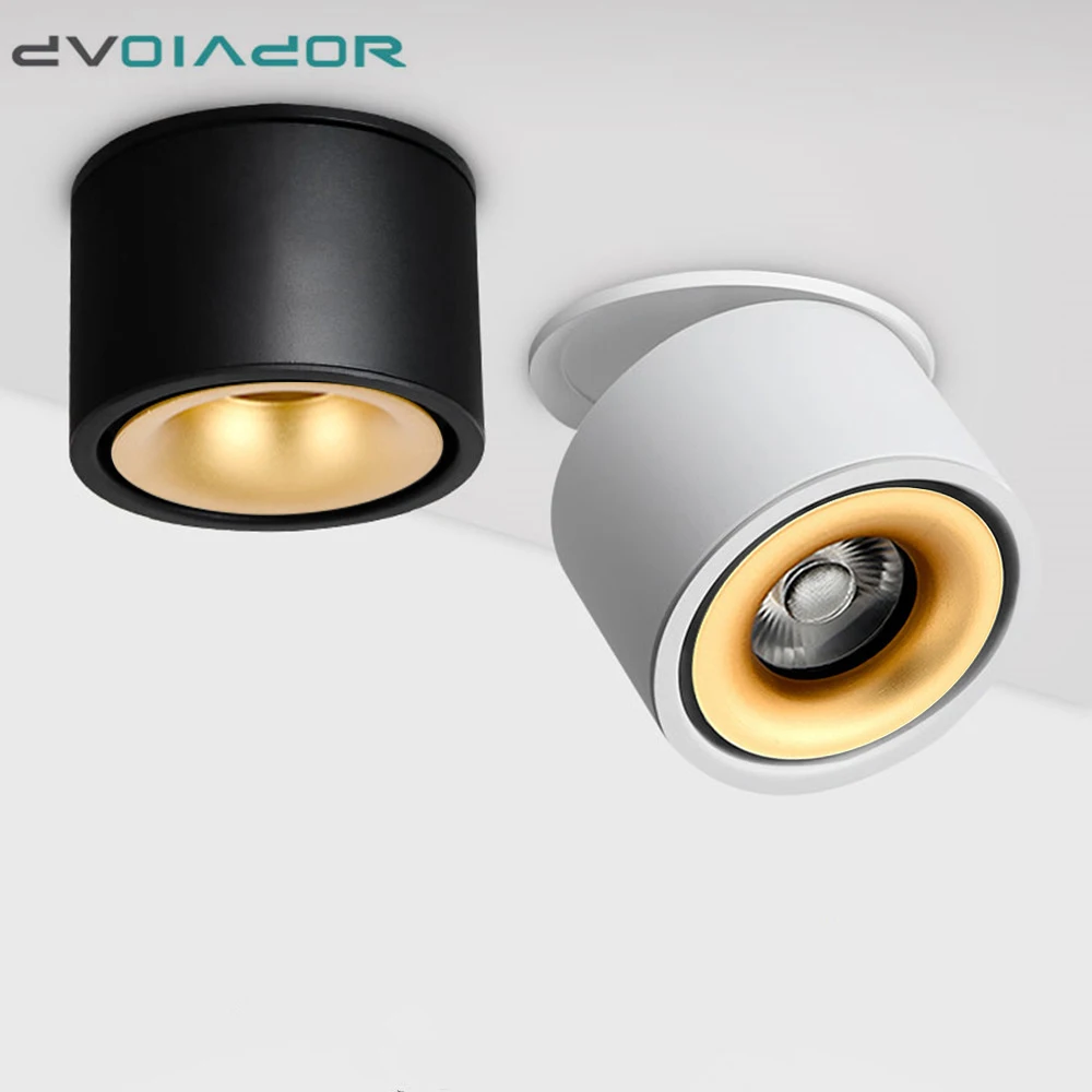 

360 Degree Rotation Spot lightings LED Ceiling Recessed DownLight 12W 10W 7W led bulb COB Spot light for indoor lighting fixture