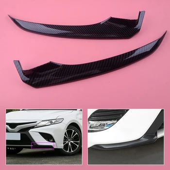

DWCX 2PCS ABS Carbon Fiber Texture Car Front Bumper Lip Corner Cover Trim Sticker Fit for Toyota Camry 2018