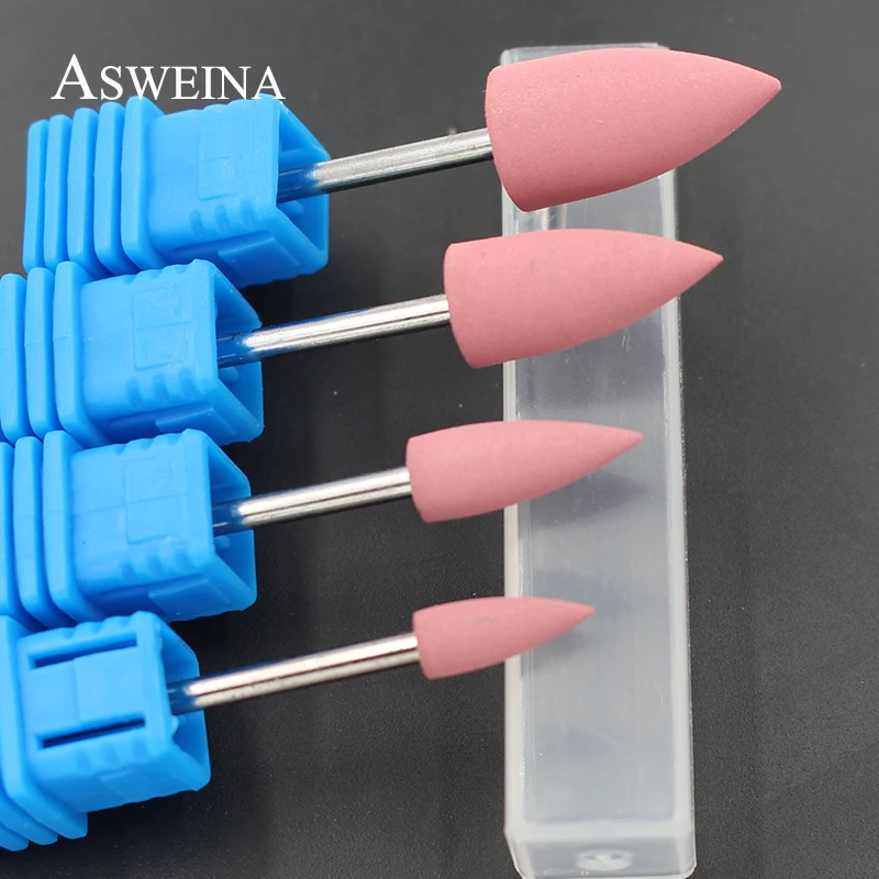 ASWEINA 4 шт./лот розовый буфер для ногтей острый роторный ноготь гибкий полированный