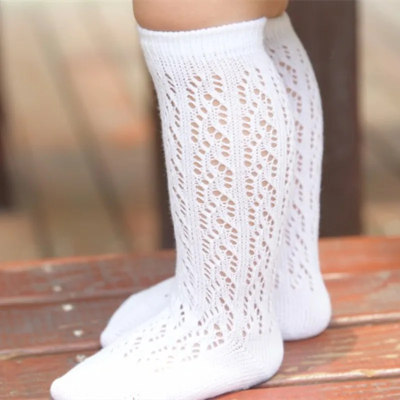 

2019 Cute Kids Knee High Socks Baby Boys Girls Cotton Mesh Breathable Soft Socks Newborn Infant knee Long Socks Suit 0-3year