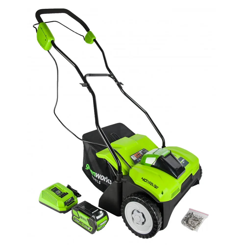 Аэратор аккумуляторный Greenworks G40DT30K4 40V с 1хАКБ 4 А.ч. и ЗУ|Ручные аэраторы| |