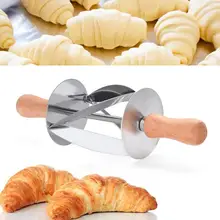 1 шт. прокатки для приготовления Круассанов хлеба из нержавеющей стали тесто Кондитерские деревянная ручка ножа выпечки Кухонные аксессуары