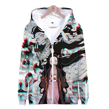 Горячая Harajuku мужские толстовки на молнии аниме Demon Slayer Kimetsu No Yaiba 3D пуловер с принтом для женщин высокое качество Осень Толстовка пальто