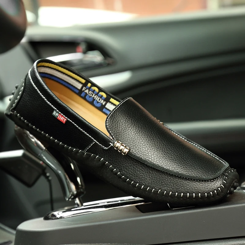 Spring and autumn men's shoes comfortable high quality lightweight lace loafers leathe non-slip wear-resistant large size 47