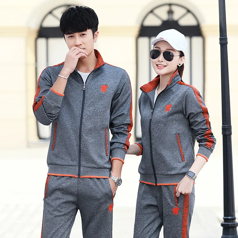 

2019 New Style Spring And Autumn Long-sleeve Sportswear Casual Couples Set Running Men And Women