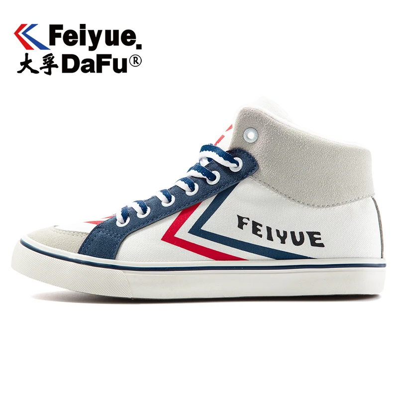 Feiyue/зимняя Вулканизированная обувь; коллекция 2247 года; Мужская и женская обувь; Повседневные кроссовки с кашемировой подкладкой; высокая эластичная стелька; модная обувь на плоской подошве - Цвет: White